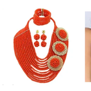 African Beads and Fabric Necklaces